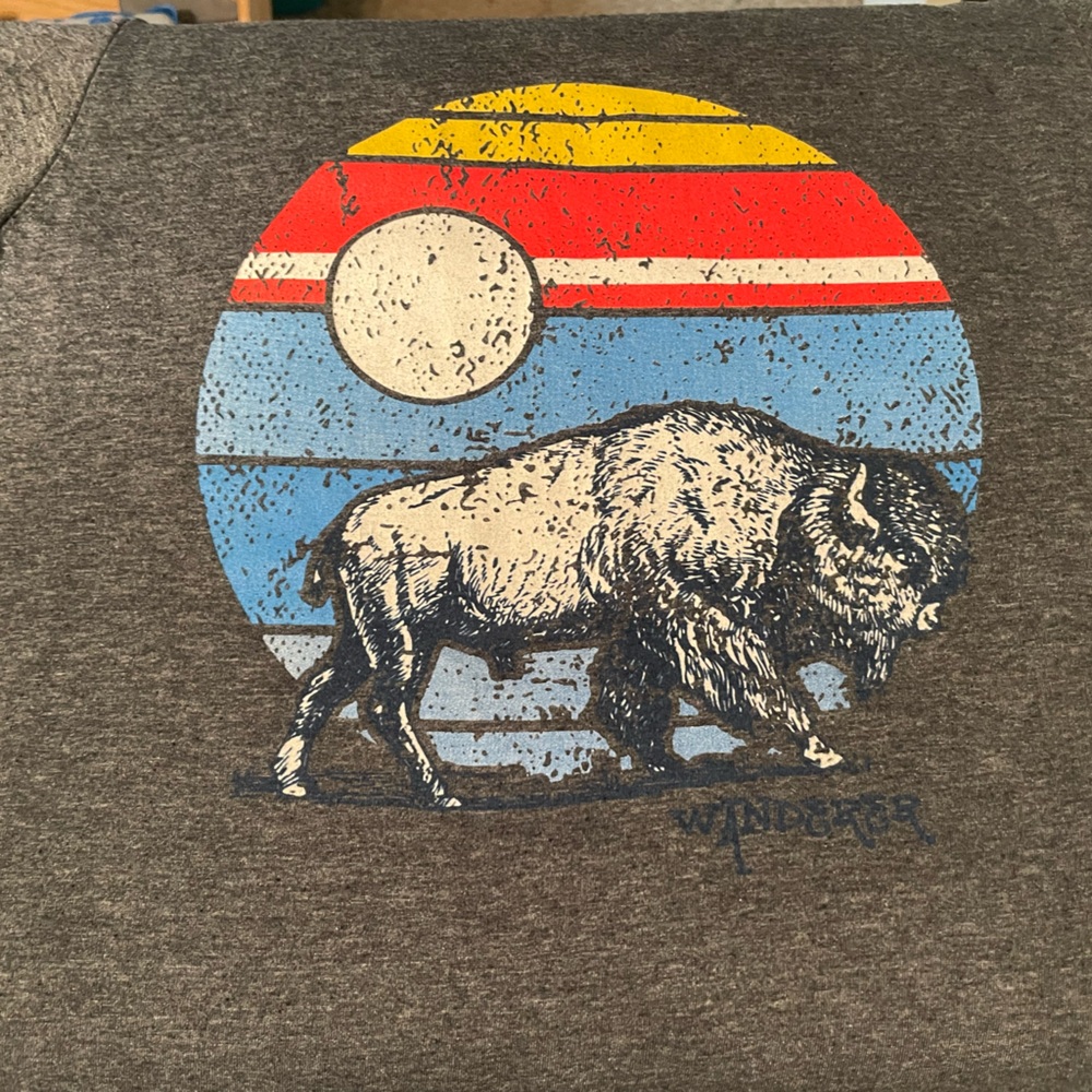 Buffalo Vintage Looking T-shirt Womens Small Grey